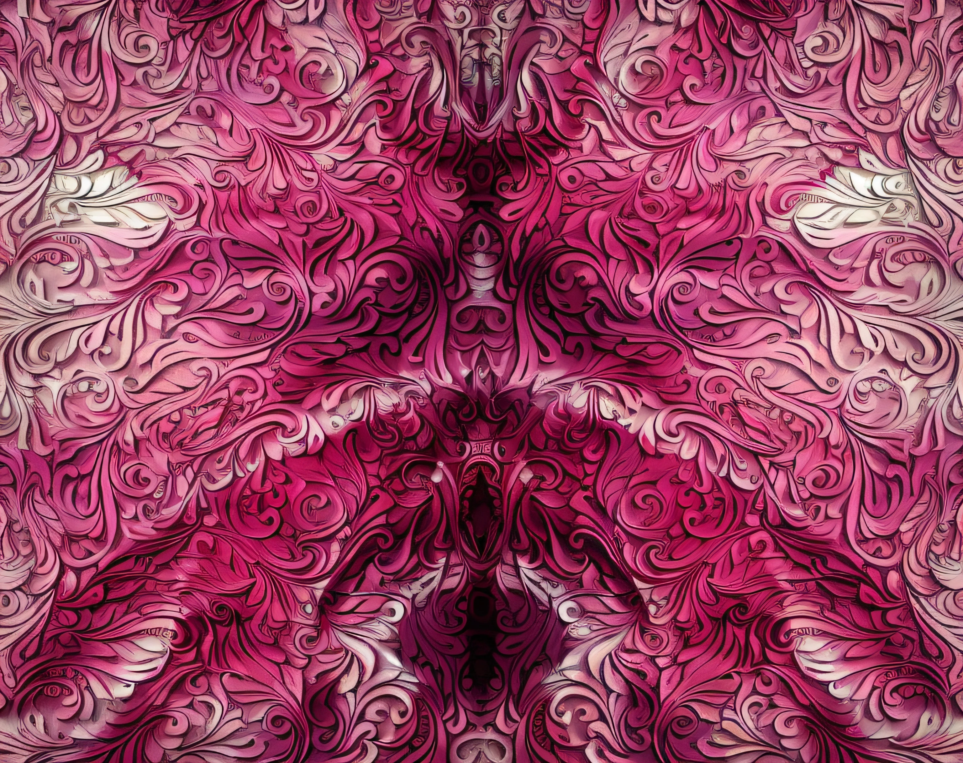 a closeup of a pink and white pattern with swirls, detalhes intrincados do fluido, papel de parede do telefone. intrincado, smooth organic pattern, symmetrical complex fine detail, arte digital detalhes extremos, pelo intrincado detalhado, complexidade profundamente ornamentada, imenso detalhe, carne ornamentada, Resumo intrincado, complexidade infinita, fortemente ornamental, complexidade ornamentada, standardized visionary art, simetria altamente detalhada