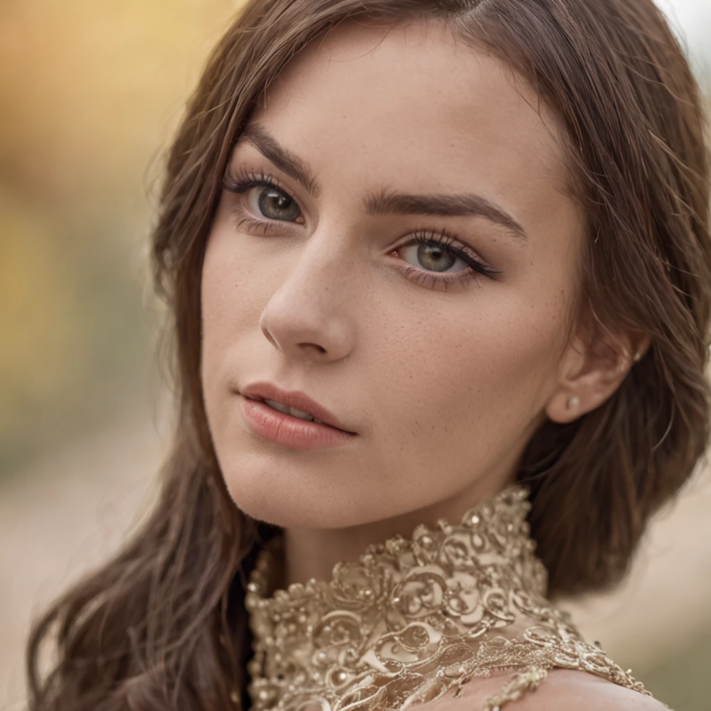 Style:: Foto RAW, uma foto retrato de Mulher bonita sozinha, in cybernetic robotic clothing, pele natural morena clara,Cabelo longo solto ondulado castanho e olhos castanhos, 8k UHD, alta qualidade, grain of film, Fujifilm XT3 seed::123