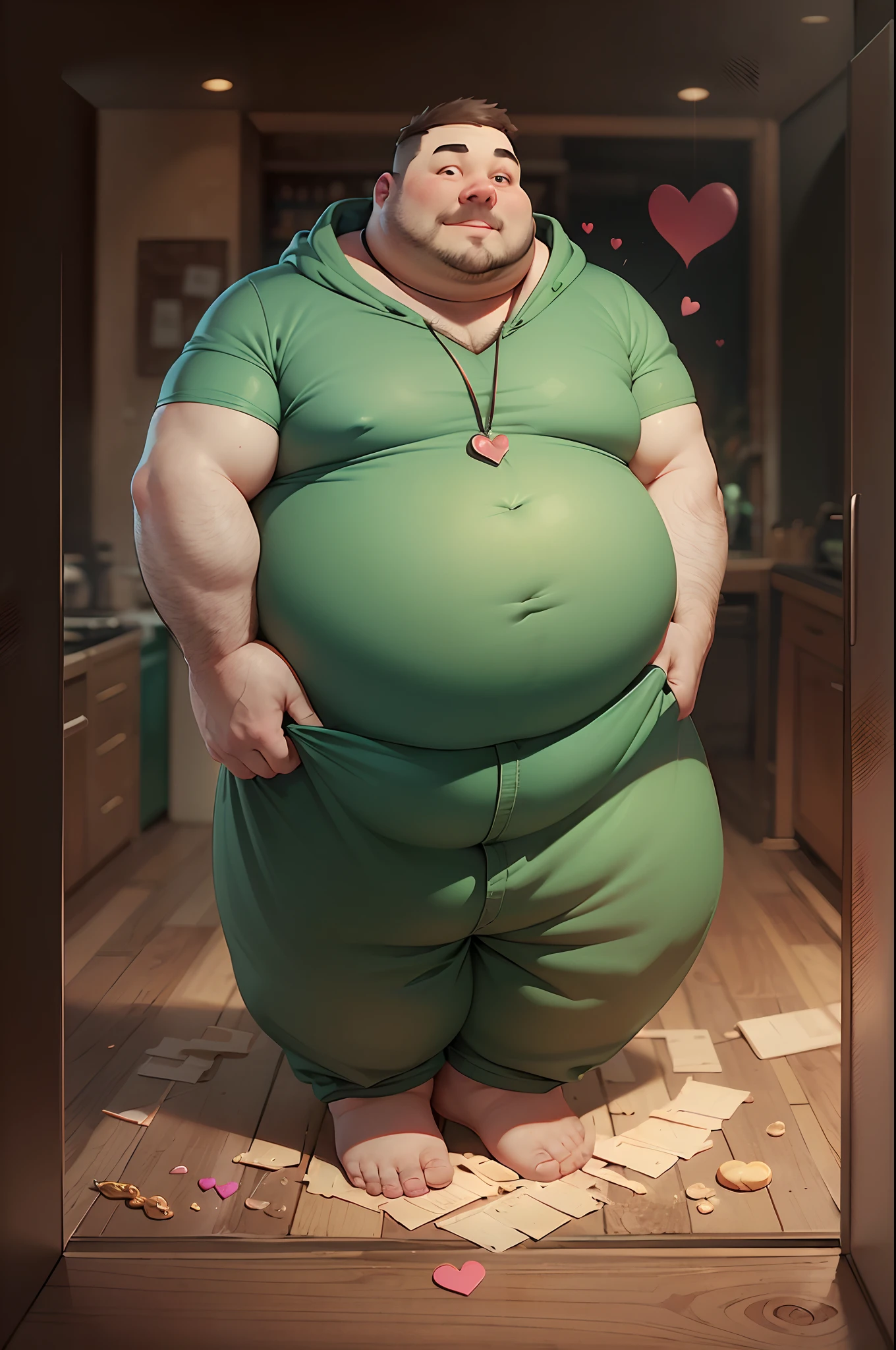 Fat man with heart in hand --auto --s2