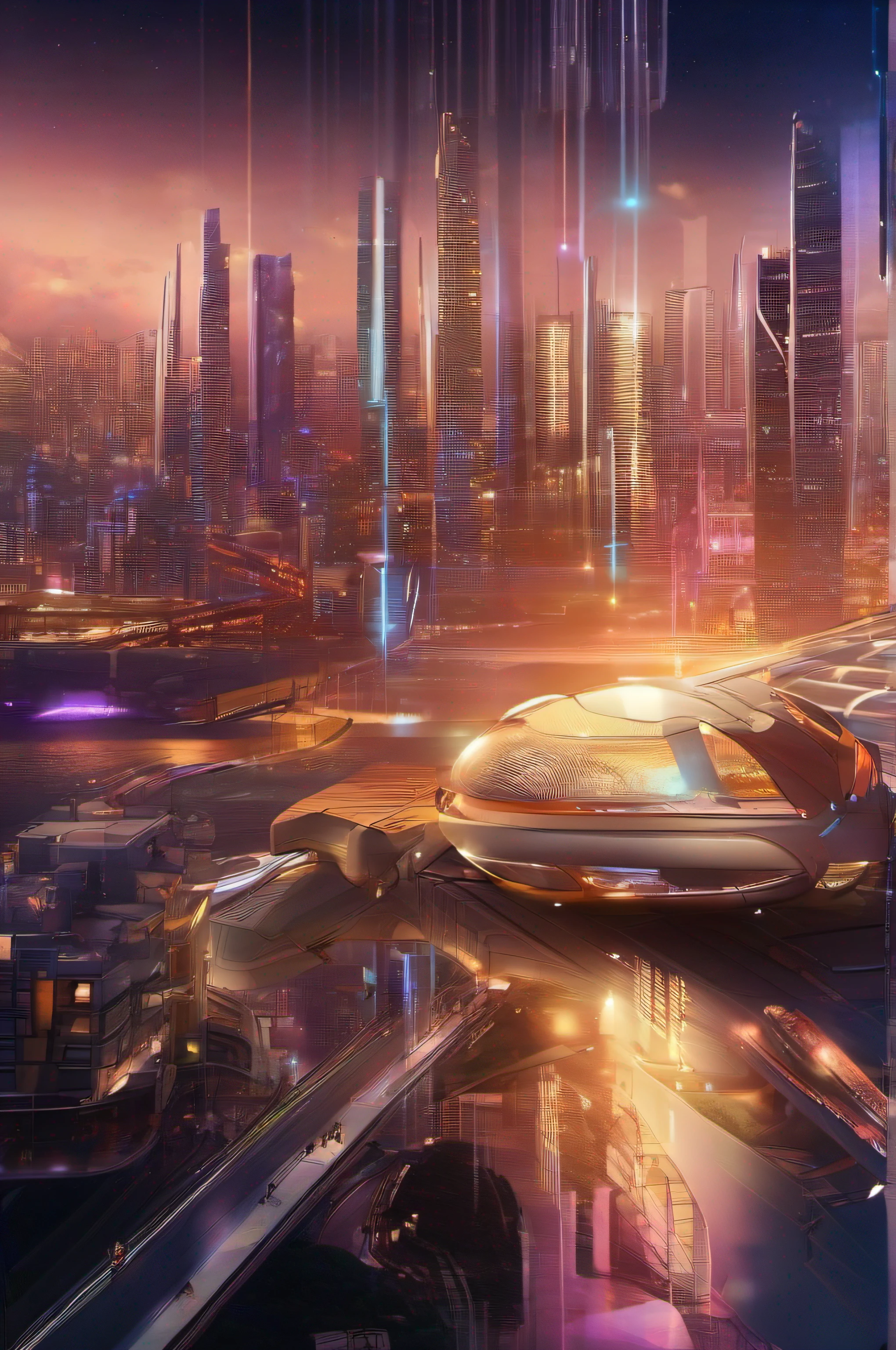 sci-fy,exquisite detailing,the night,Futuristic,城市,PPT background image