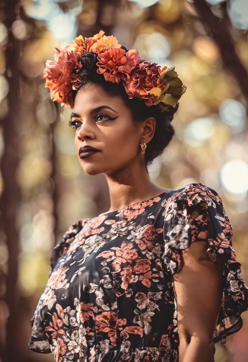 Utilize a foto acima para colocar a mulher vestida numa roupa preta de formatura, beca de formanda