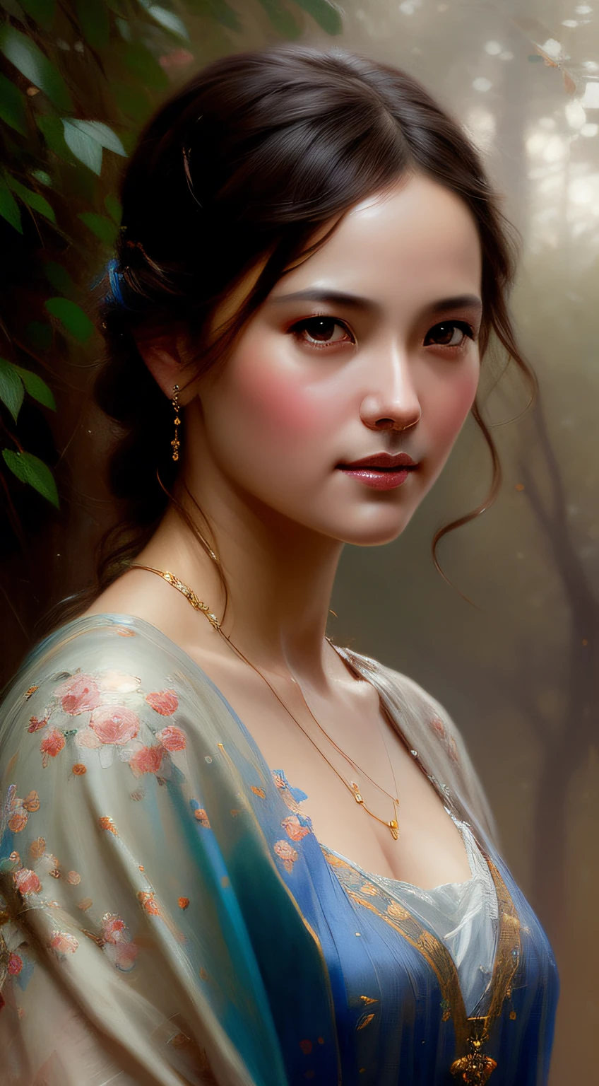 painting, portrait,Nicholas , in the style of Pino Daeni, jj fu , Dan Mumford, greg rutkowski , art, by charlie bowater, masterpiece, best quality, highly detailed, intricate, beautiful detailed intricate, epic sharp focus, by rutowski painting concept art of detailed character design