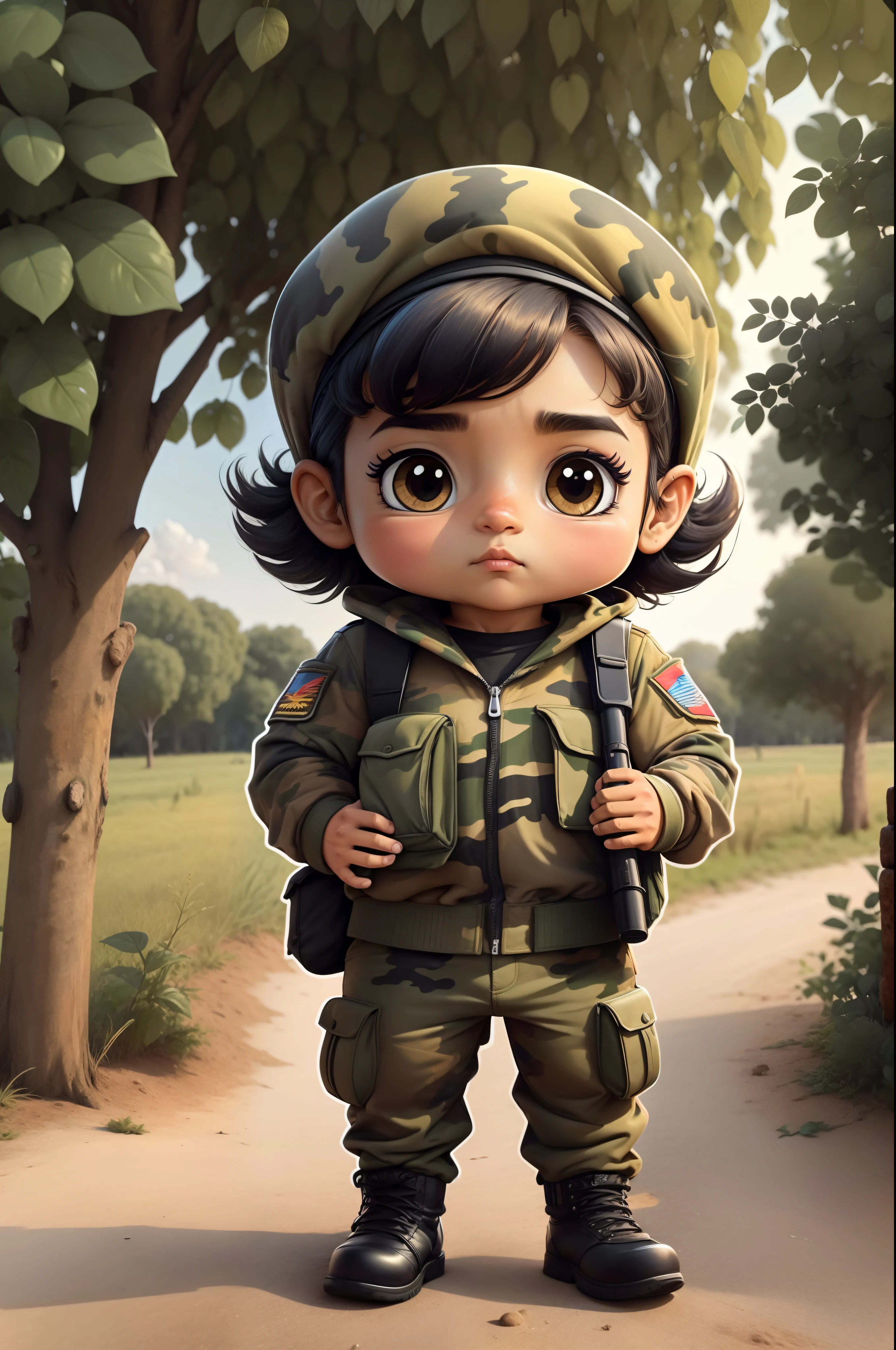 Man in black shirt and camouflage pants standing in a field, vestindo camiseta e combates, Soldado robusto, imagem de perfil, security agent, imagem de corpo inteiro, uniforme de camuflagem, em estilo de davey adesida, roupa completa do soldado, against the backdrop of trees, usando camuflagem, Foto do perfil, vestindo roupa militar, army, equipamento militar, estilo baby looney tunes