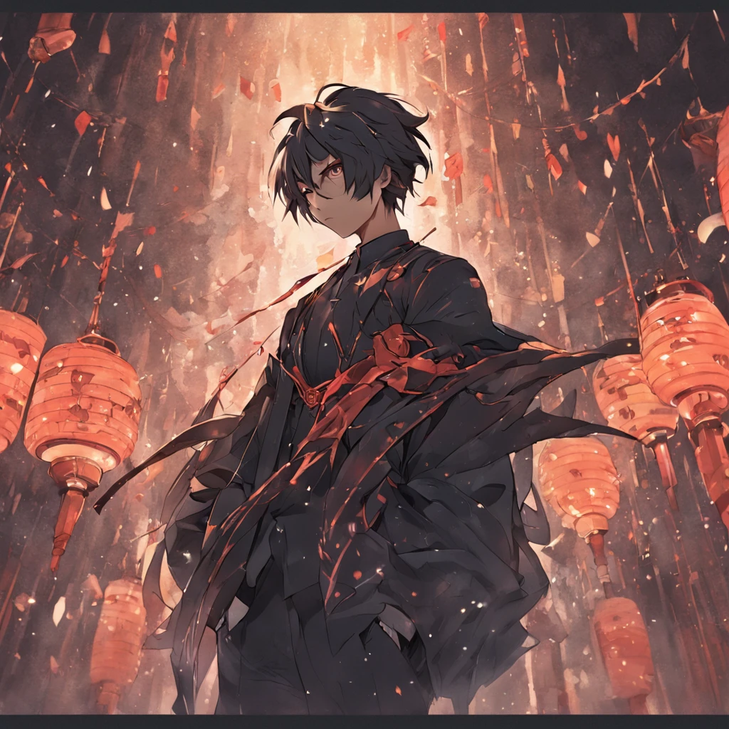 (Dark bar:1.4),(Short hair on the beard、Master of dark skin, Violin in hand, facing back,suits),(Chinese Illustration:1.3,paper art:1.3, Quilted Paper Art:1.2),( Reasonable design, Clear lines, High Sharpness,Best Quality, Very detailed, masutepiece, Movie Light Effects, 4K )Mystical Akari、