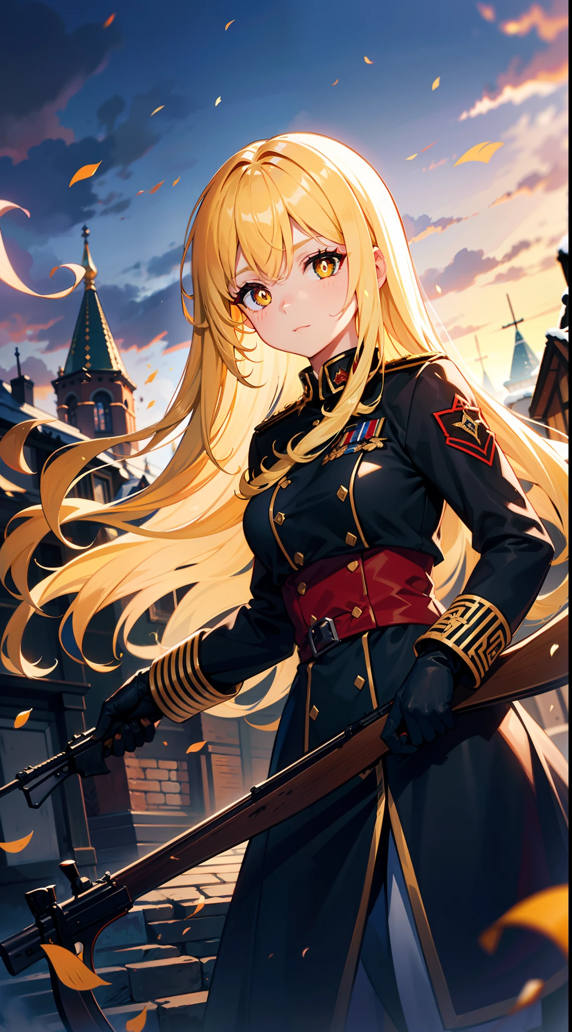 (Beautiful wallpapers),Kizi,Yellow hair,long whitr hair,red pupils,(Redeem the Black Alliance),(The Russian National Revenge Government),New World Order,Yazov's Wehrmacht,(Siberian background),With a wooden rifle