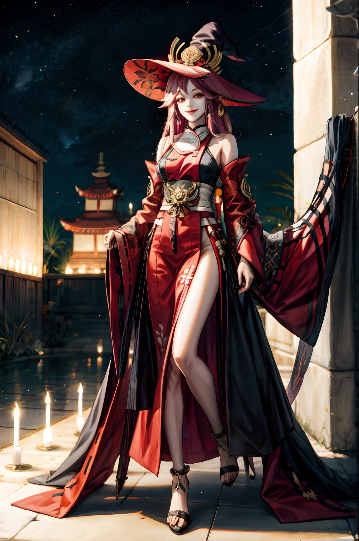 <lora:Carmilla002:0.62>,<lora:add_detail:1>,smile,
Carmilla,1female_vampire,
pale skin,red hair,long hair,
full body,sunset,nature,cheongsam,