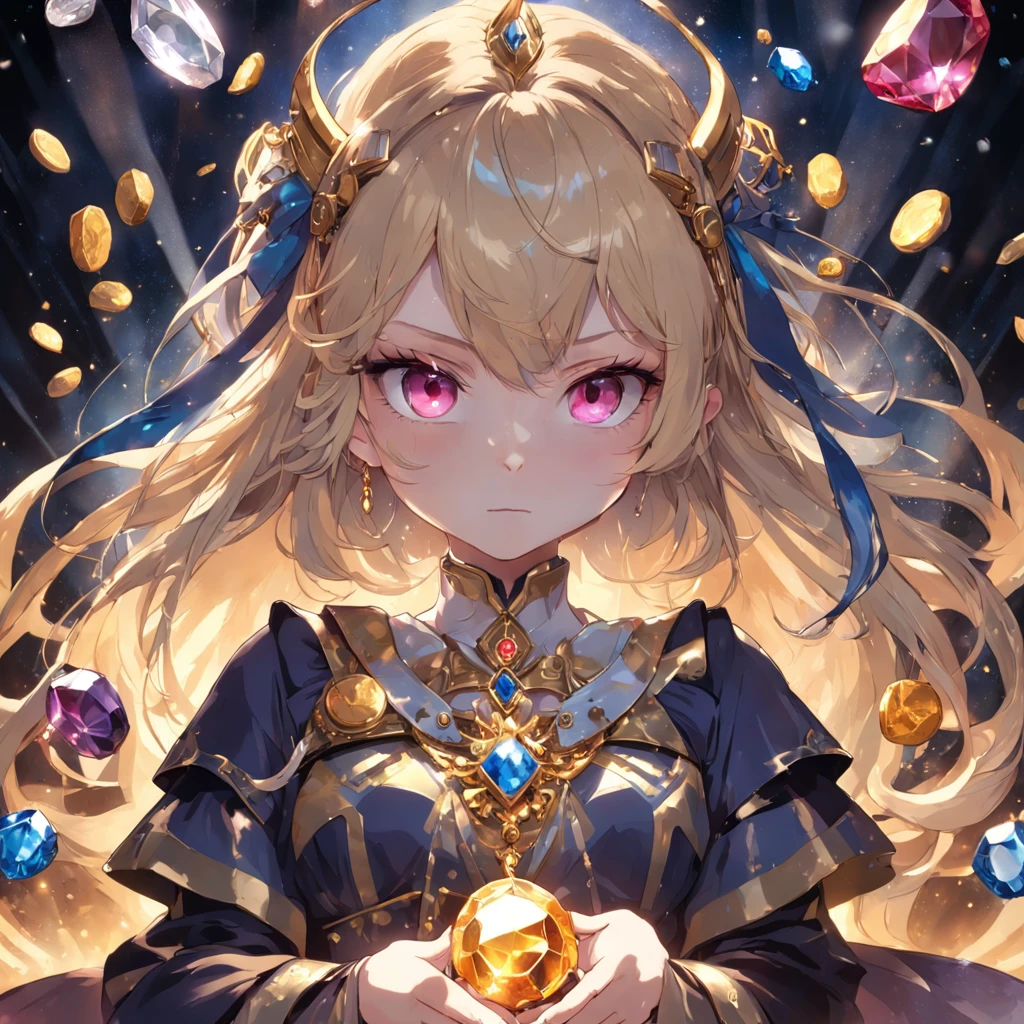 (Arcane style: 1.2), (Full Focus: 2), (Everything in the showcase: 1.3), (coin |magic item | colorful gems | SakuraNS | Printed silk products | medal | ore | obsidian | pearls | Emeraude | white jade | amethyst | Sapphire | Gold products | Silver products | Purple gold | Magical jewelry | antiquarian | Ruby | Orange gemstones | blue gem | topaz |: 2), Magic symbols, Magic particle effects, High-tech luxury, High-value jewelry, High-value metals, luxury goods, No puzzles, Detailed and complex background, glimmering, reflective light, hyper HD, Award-winning, A high resolution, in high definition with HD texture, lightand shade contrast, Cinematic lighting, Masterpieces, Ray tracing, structurally correct, super detailing, high high quality, high detal, Best quality, 16 k