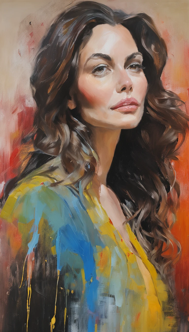 Best quality, Works of masters, A high resolution, 1girll, Super beautiful face, super beautiful eye, Super beautiful hair，Trendy outfits，Sexy and charming，Color explosion，Black color hair，Large hairpins，full bodyesbian，Squatted,鎖骨，posing on a，MagazineCover