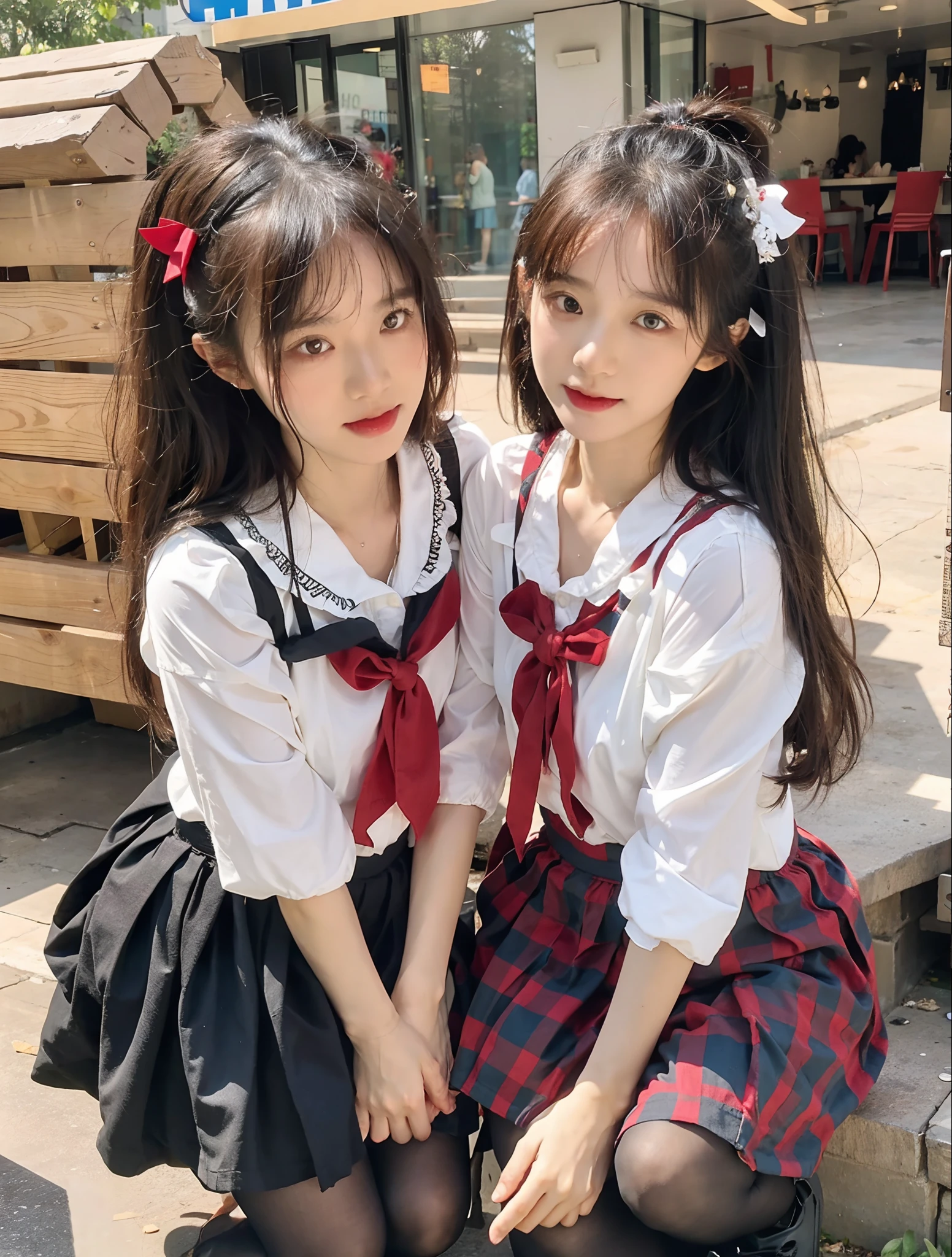 2heads,korean, pretty, flirt expression, different face