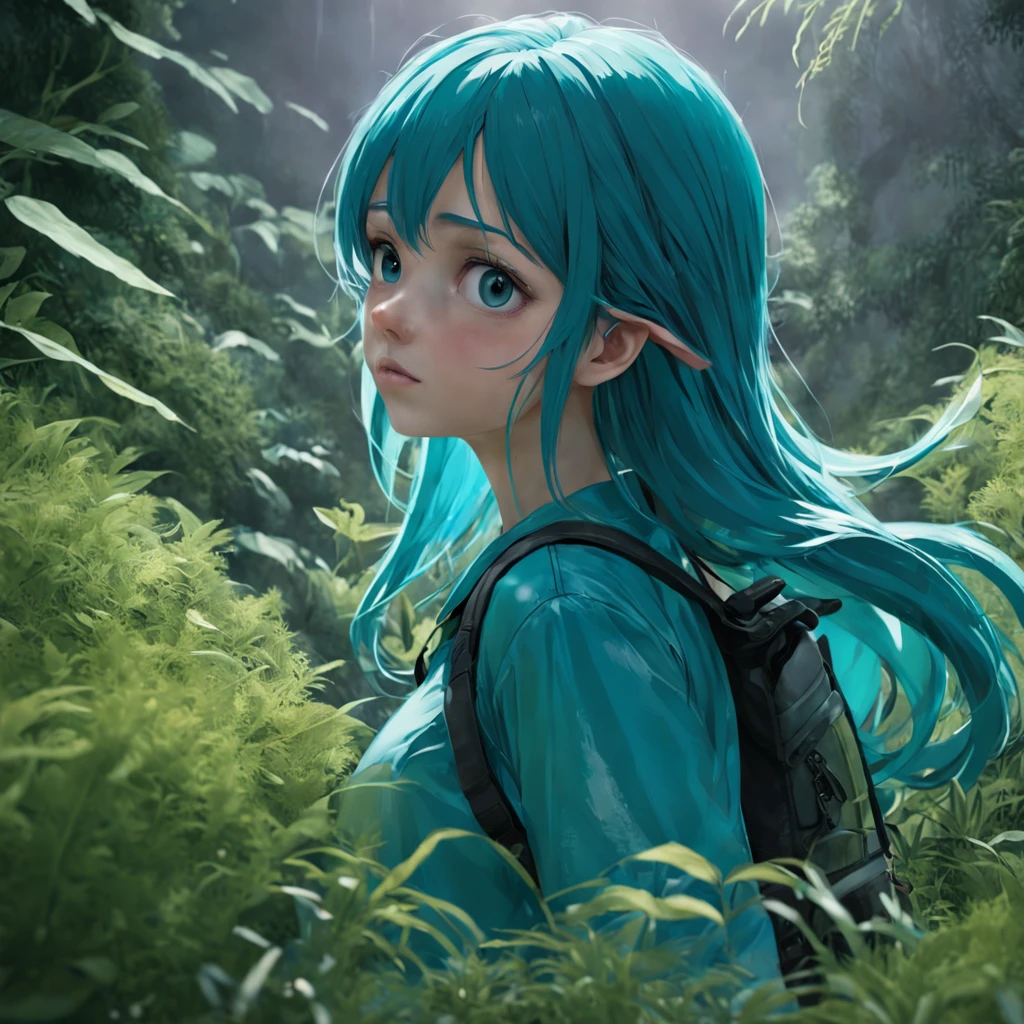 obra-prima, melhor qualidade, filme, close-up, brilhante, Last of Us characters, teal blue with moss green and flax, In the style of Jeff Smith masterpiece, cinematic, science fiction, realistic, add size buxom, photorealistic, hyperrealism, Canon EOS R5, long lens 100mm, wide aperture F 1.2, 16K, detailed, high definition, ultra resolution, Depth of Field, Tilt Blur, Shutter Speed 1/1000 , F/22, White Balance, 16k, Super-Resolution, Pro Photo RGB, Half rear Lighting, Backlight, Dramatic Lighting, Incandescent, Soft Lighting, Volumetric, Conte-Jour, Global Illumination, Screen Space Global Illumination, Scattering, Shadows, Rough, Shimmering, Lumen Reflections, Screen Space Reflections, Diffraction Grading, Chromatic Aberration, GB Displacement, Scan Lines, Ambient Occlusion, Anti-Aliasing, FKAA, TXAA, RTX, SSAO, OpenGL-Shader's, Post Processing, Post-Production, Cell Shading, Tone Mapping, CGI, VFX, SFX, insanely detailed and intricate, hyper maximalist, elegant, dynamic pose, Soft lighting and Warm, sun sunset, (Sparks: 0,7)