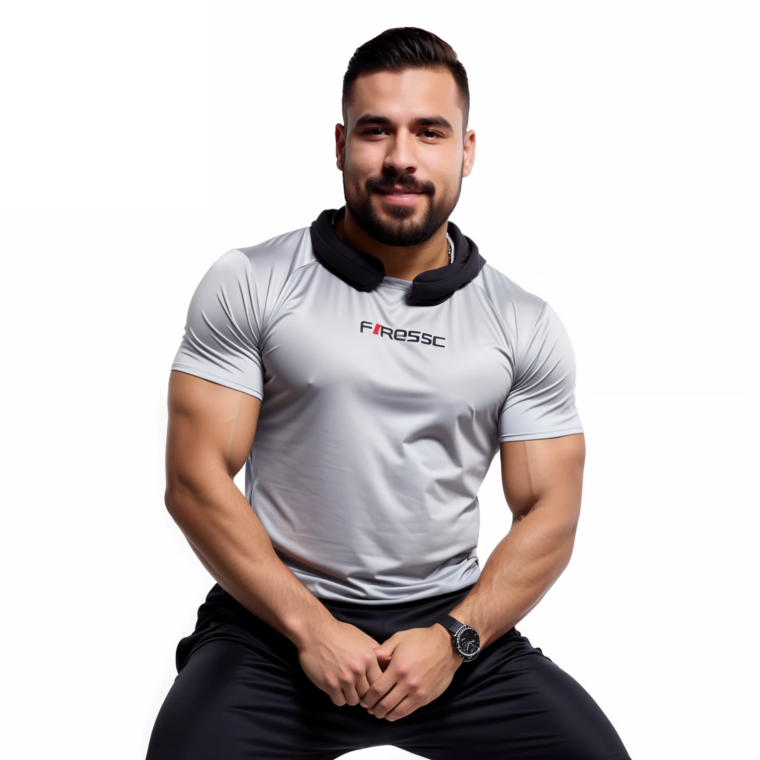 Homem muito forte com roupa preta no crossfit