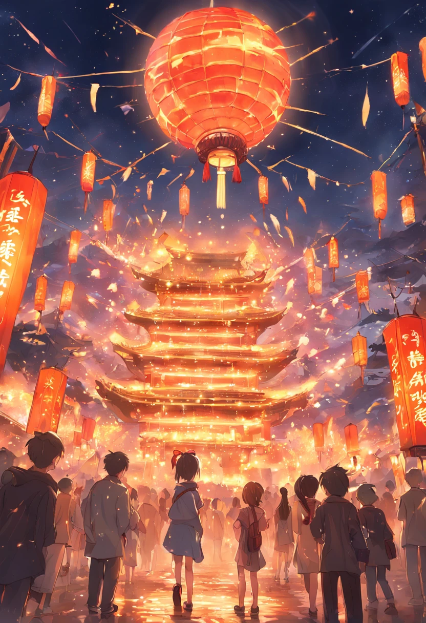 mid-autumn festival、Moon、themoon、Solar stars、Mooncake stalls、concert、band、fire works、UAVs、environment friendly、tradit、celebrating、enviroment、The villagers、Plaza、Bamboo lanterns、the night、celebrating、Artistically、device、decor、castoff、economize、resource，high definition resolution