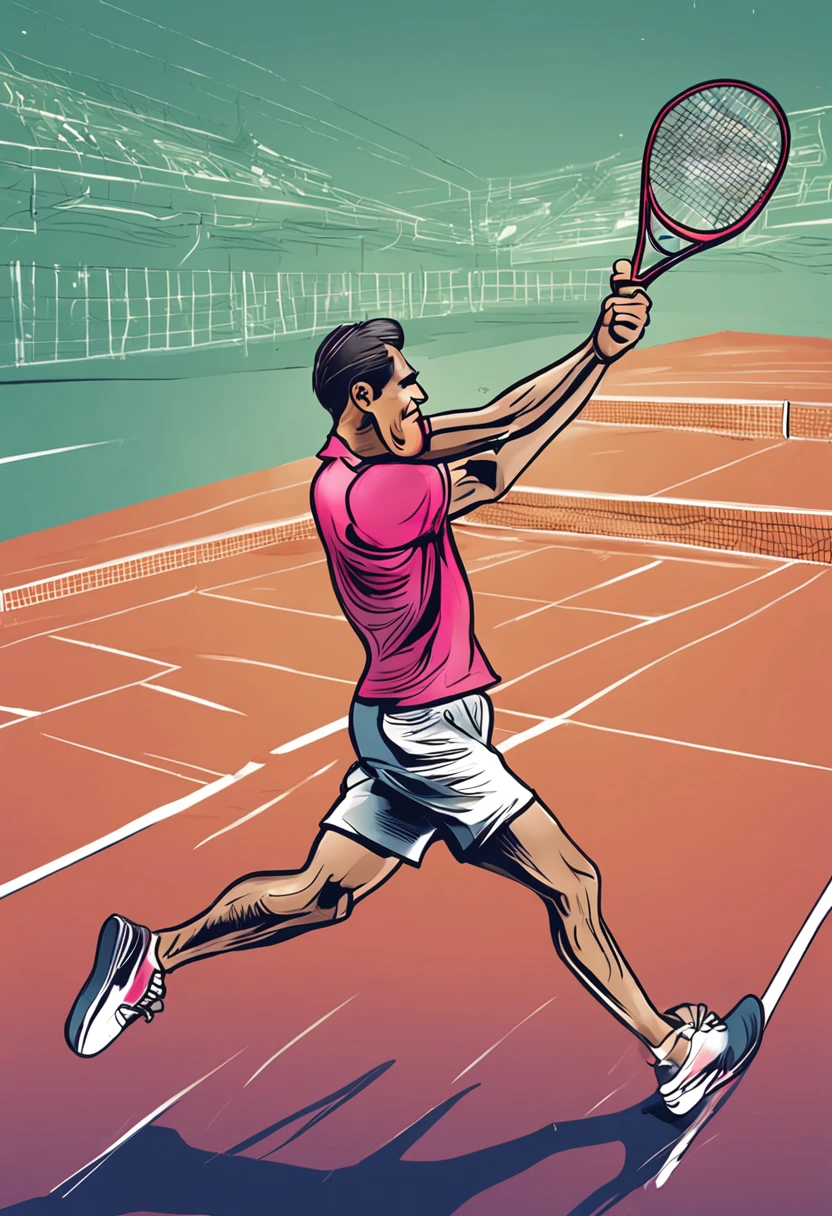 caricatura jogador de tenis