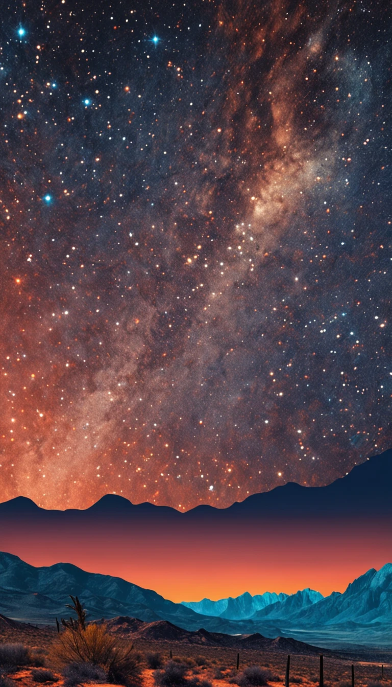 breath-taking,Van Gogh style starry sky in quaint night sky,Rolling desert,the expanse,
