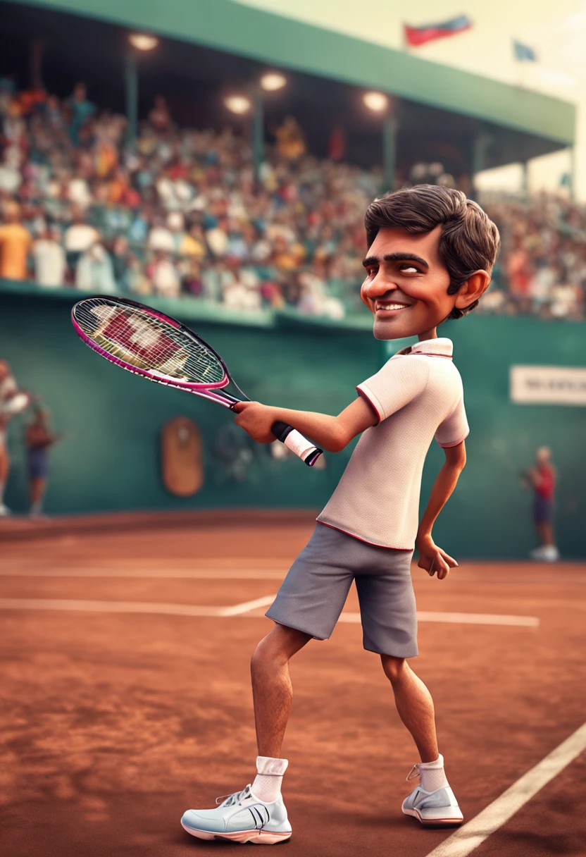 caricatura jogador de tenis