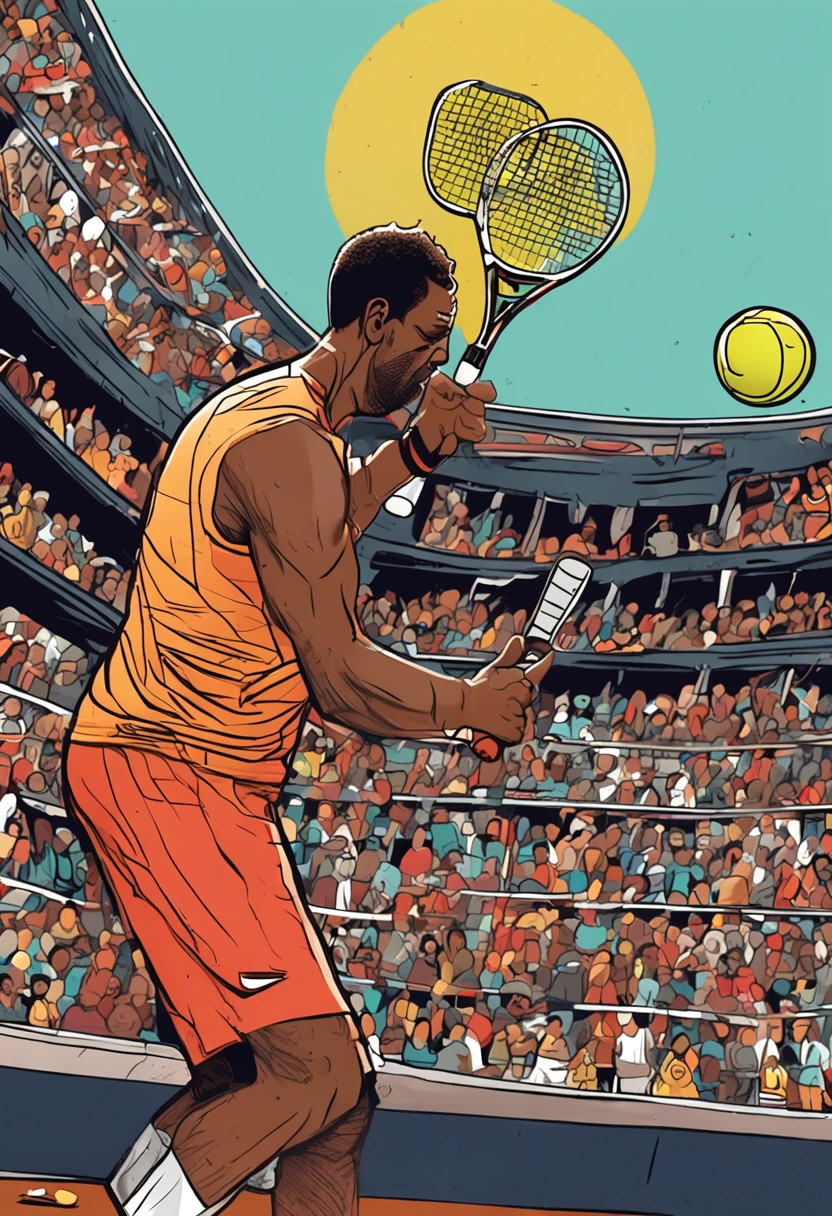 caricatura jogador de tenis