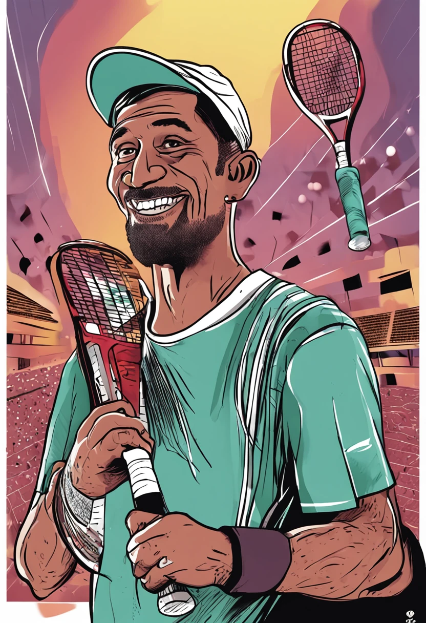 caricatura jogador de tenis