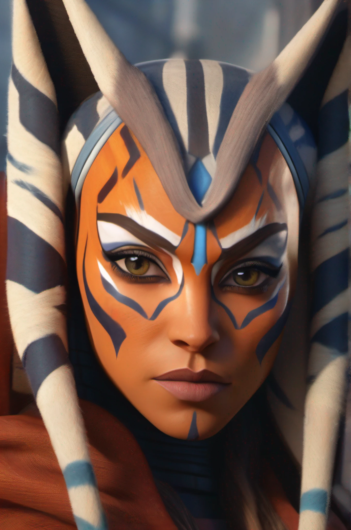 a portrait of Ahsoka Tano , intrinsic details,masterpiece,hyper realistic, hd, 8k
