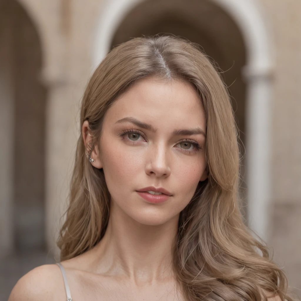 Mujer rubia con vestido corto negro, Retrato en el centro de la foto, pelo largo, Foto de retrato de cuerpo completo, Retrato de Darna moderno, imagen vertical, Disparo con la Nikon Z9, Retrato fino