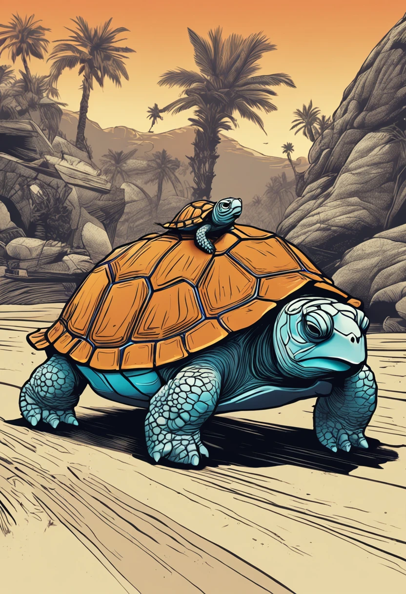 turtle driving a car