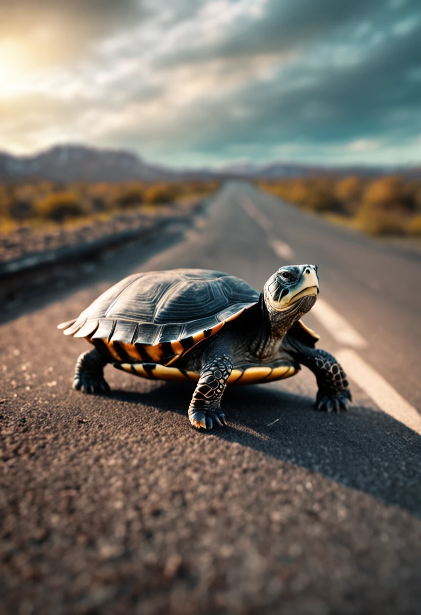 turtle driving a car