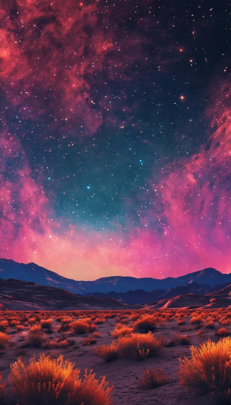 breath-taking,Van Gogh style starry sky in quaint night sky,Rolling desert,the expanse,