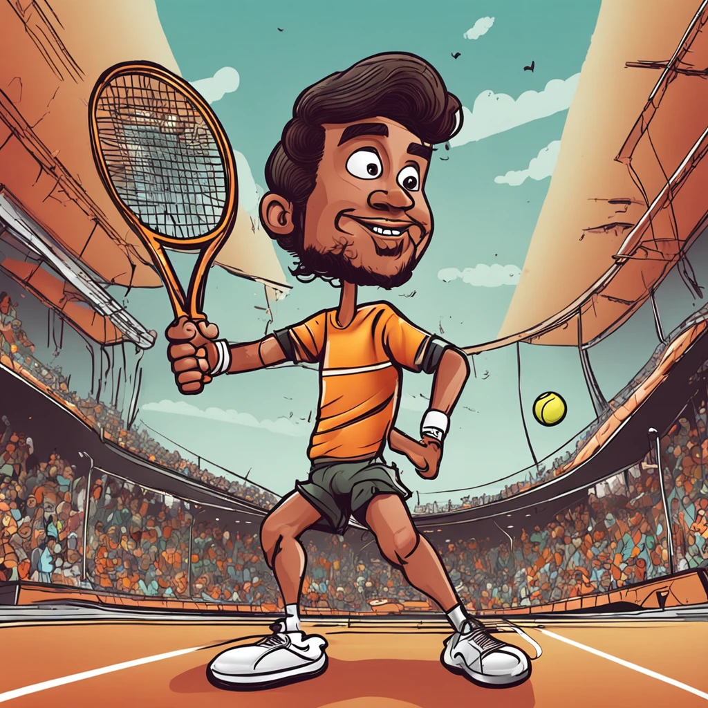 caricatura jogador de tenis