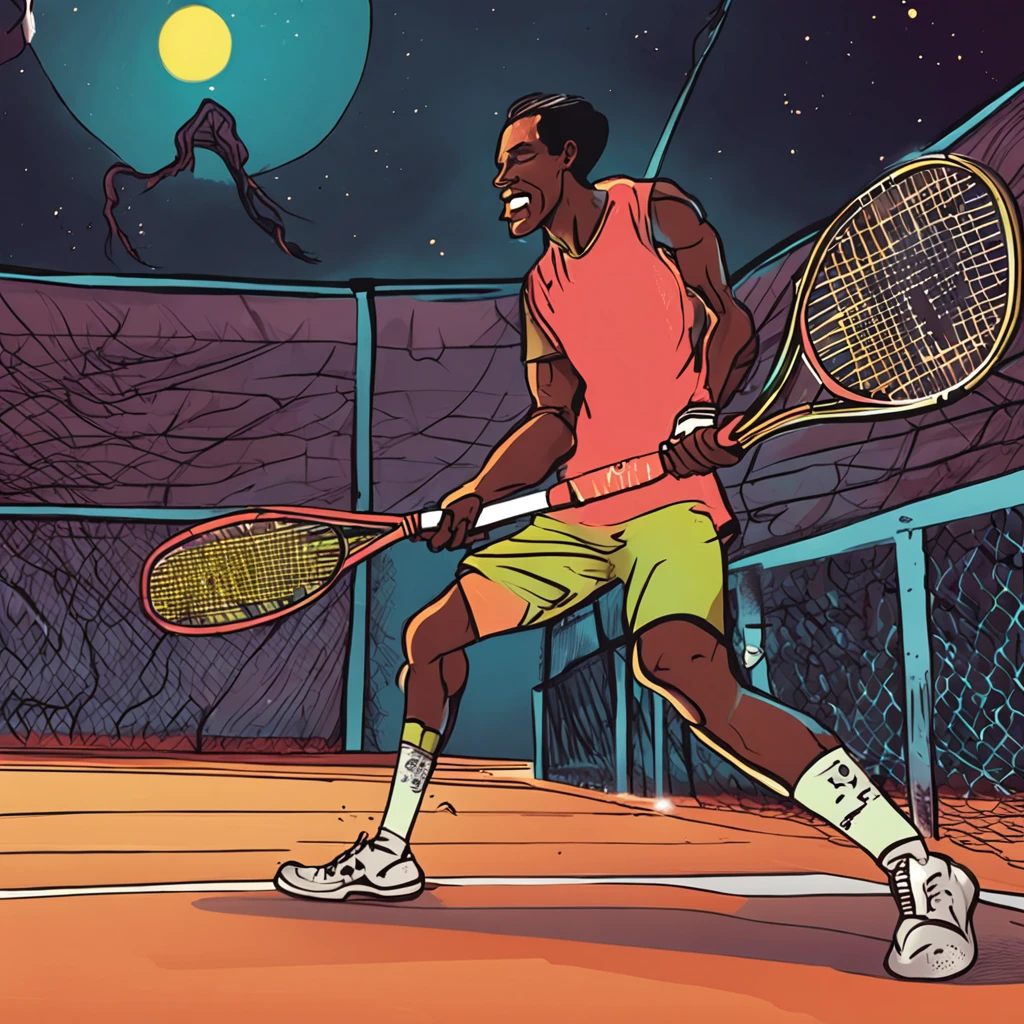 caricatura jogador de tenis