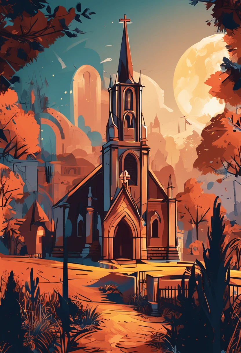 Printable vectors Professional vectors, Full shot, 8K resolution, Impressive illustrations,crosses,golden colored,Church background