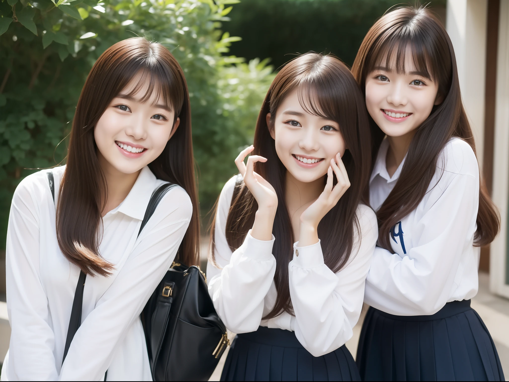 one beautiful women、18year old 、body shot、80mm、bangss、mansion、student clothes、a smile