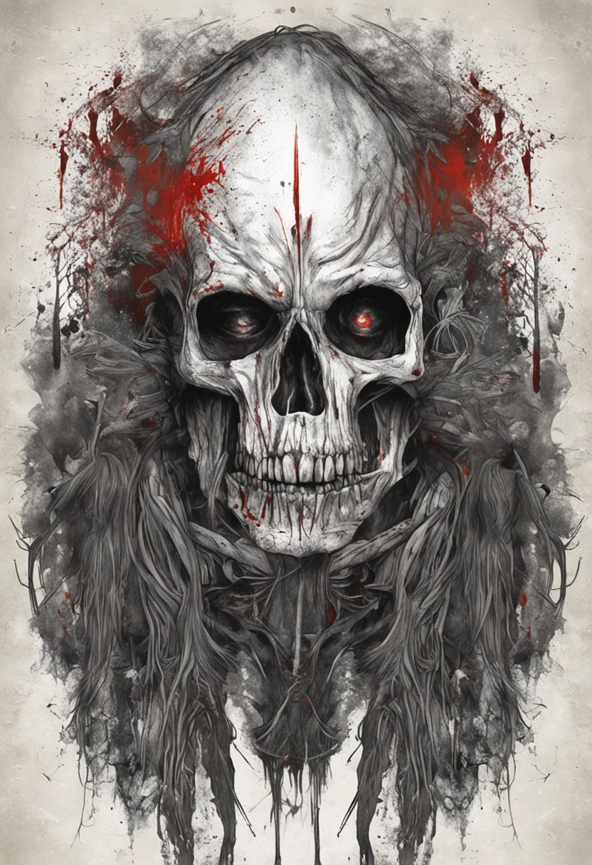 Uma pintura de um lobo realmente mest, with a bloodied face and a bloody head, carnificina, Sci - Horror Art of Fiction, Science fiction horror art, inspirado em Aleksi Briclot, Presas da carnificina, arte de fantasia de terror, Directed by: Aleksi Briclot, arte conceitual de terror, veneno, Arte de fantasia e terror, Detailed illustration of 4K horror, demonic creature, arte de terror de fantasia sombria