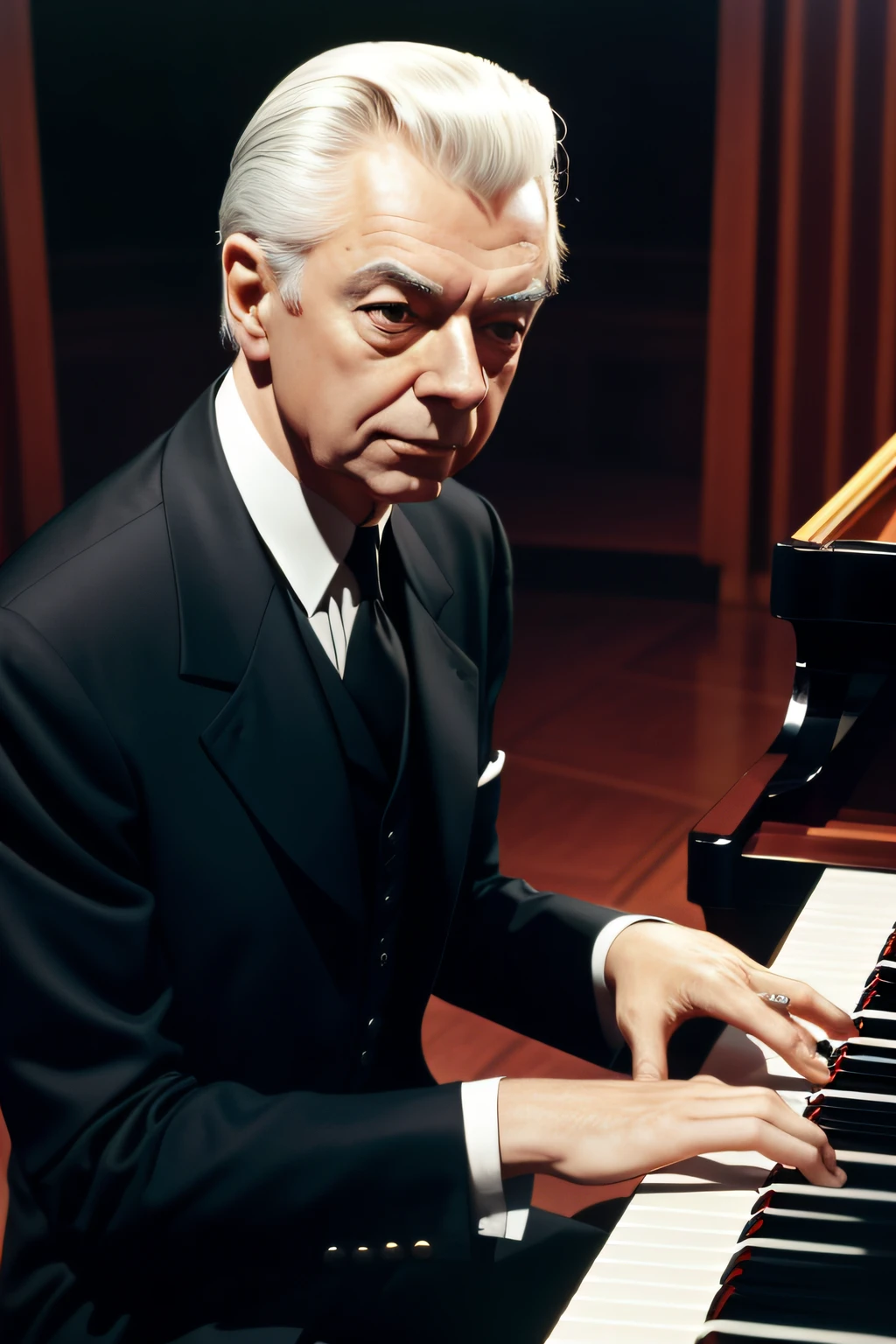 Herbert von Karajan plays the piano