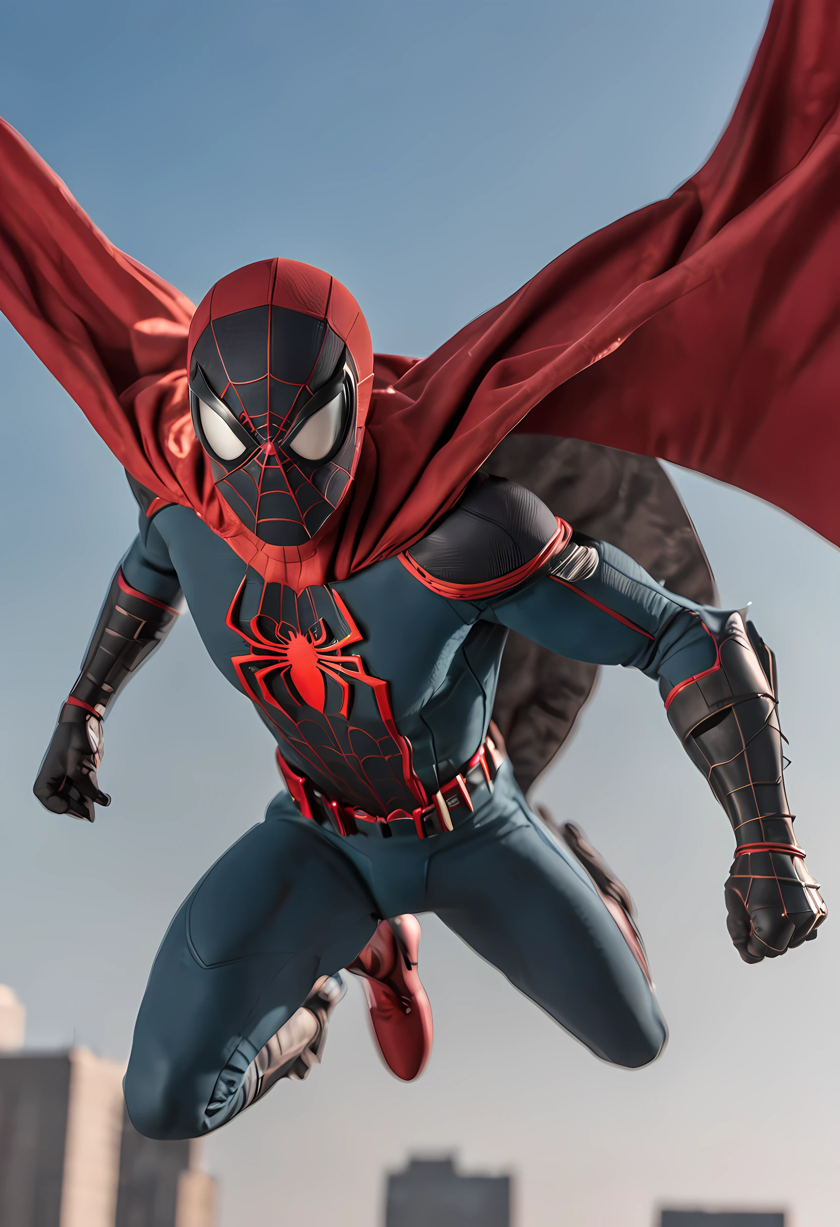 a close up of a comic book cover with Arach-knight flying through the air, a comic book panel inspired by Kanō Hōgai, image comics, large view, spiderverse cover shot, Photorealistic, Dramatic lighting, Beautiful color grading, 8K resolution, Shot with Canon EOS C70 RF24–105mm lens