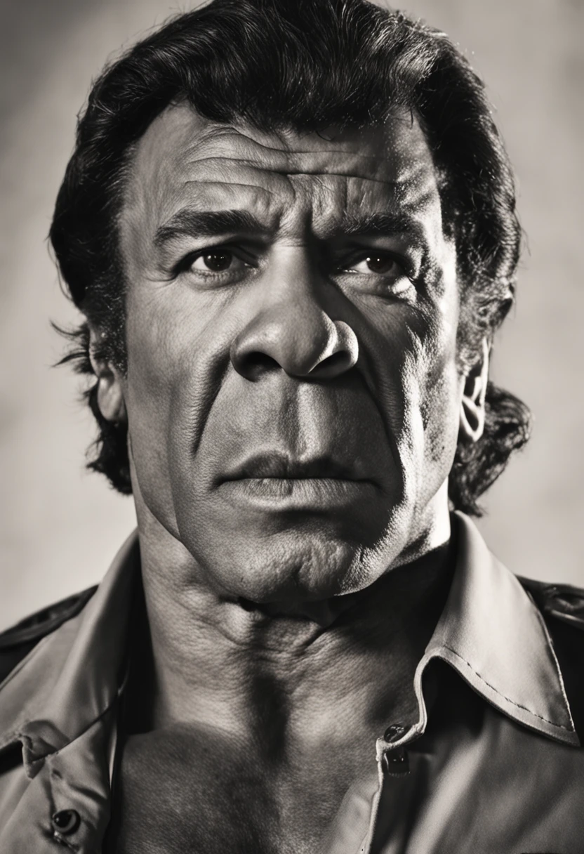 portrait of the man [Sylvester Stallone: Mike tyson: 0.5], ighly detailed, photos realistic, mid night, lowkey, 35mm lens