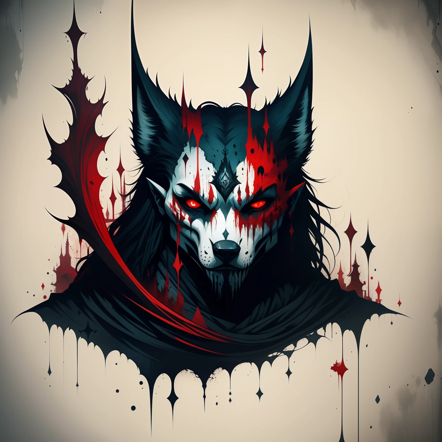Evil Little red rding hood kild wolf horror nightmear