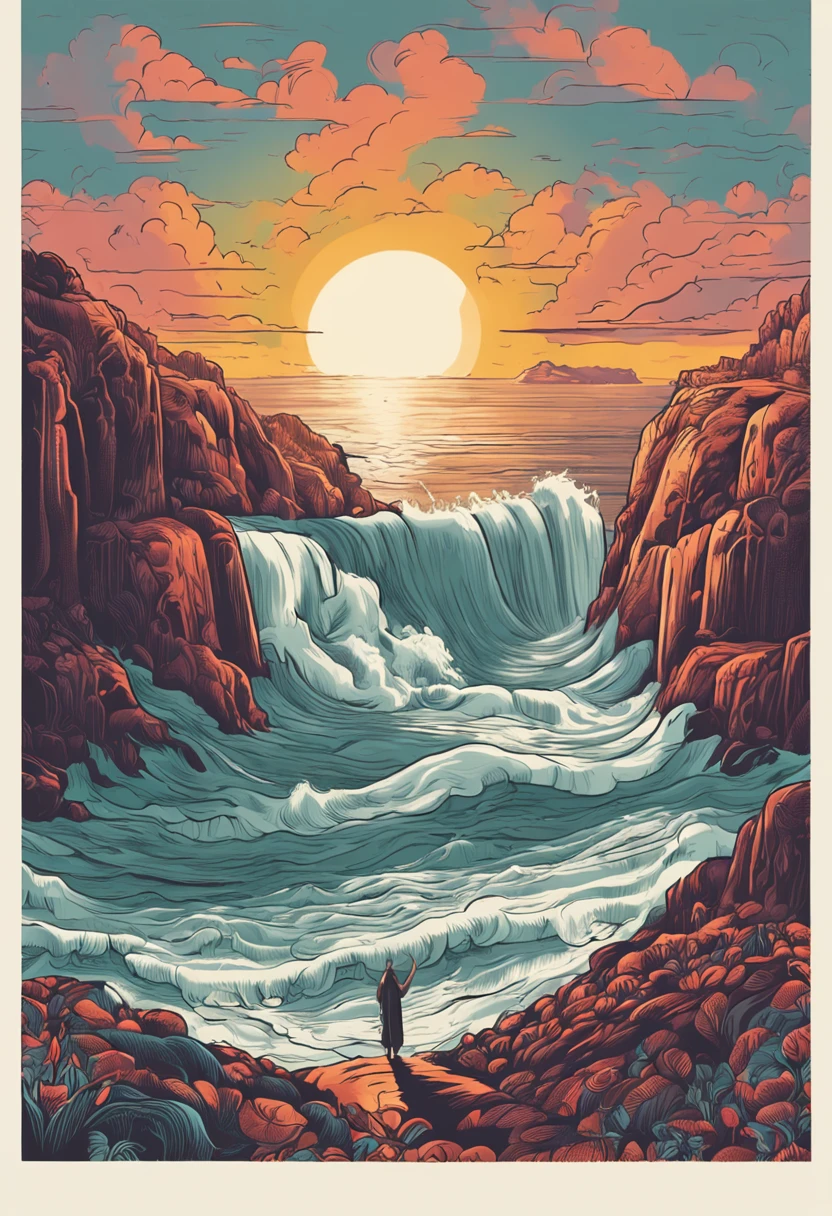 "Imagine yourself on the shores of the Sea of Galilee, em um dia ensolarado. You are surrounded by a crowd of people thirsting for wisdom and hope. Ahead of you, Jesus Cristo, with his bright white tunic, He raises his hands and begins to preach with a warm and powerful voice. His serene expression and eyes full of compassion captivate everyone. Create a realistic picture of this unique moment, capturing the intensity of emotions on people's faces, the vibrant atmosphere and divine aura that surrounds Jesus as he shares his words of love and transformation.”