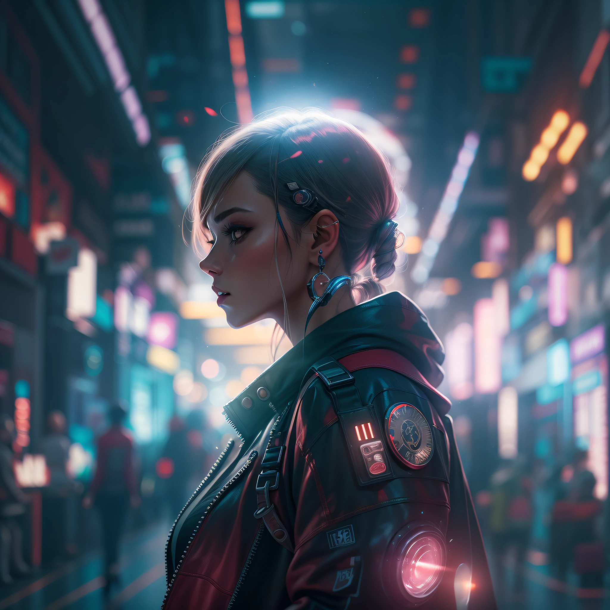 cafard, cyberpunk, Lens Flare, feu, Fujifilm, award winning, cute woman, cute proportions, Best quality, high resolucion, 8k