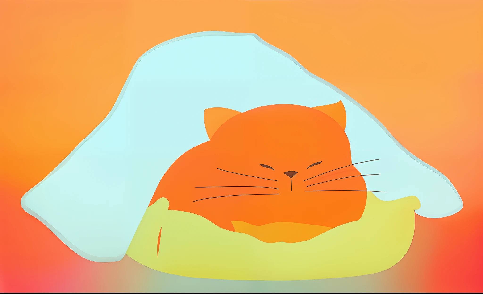 orange cat,Go to bed,Cover the quilt,Pink pillows
