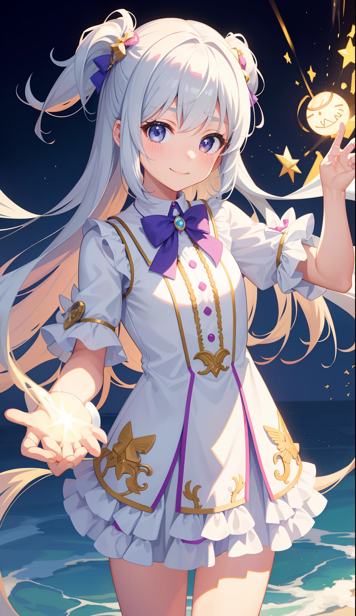 1girl in、A smile、A delightful! magical little girl、(small tits)