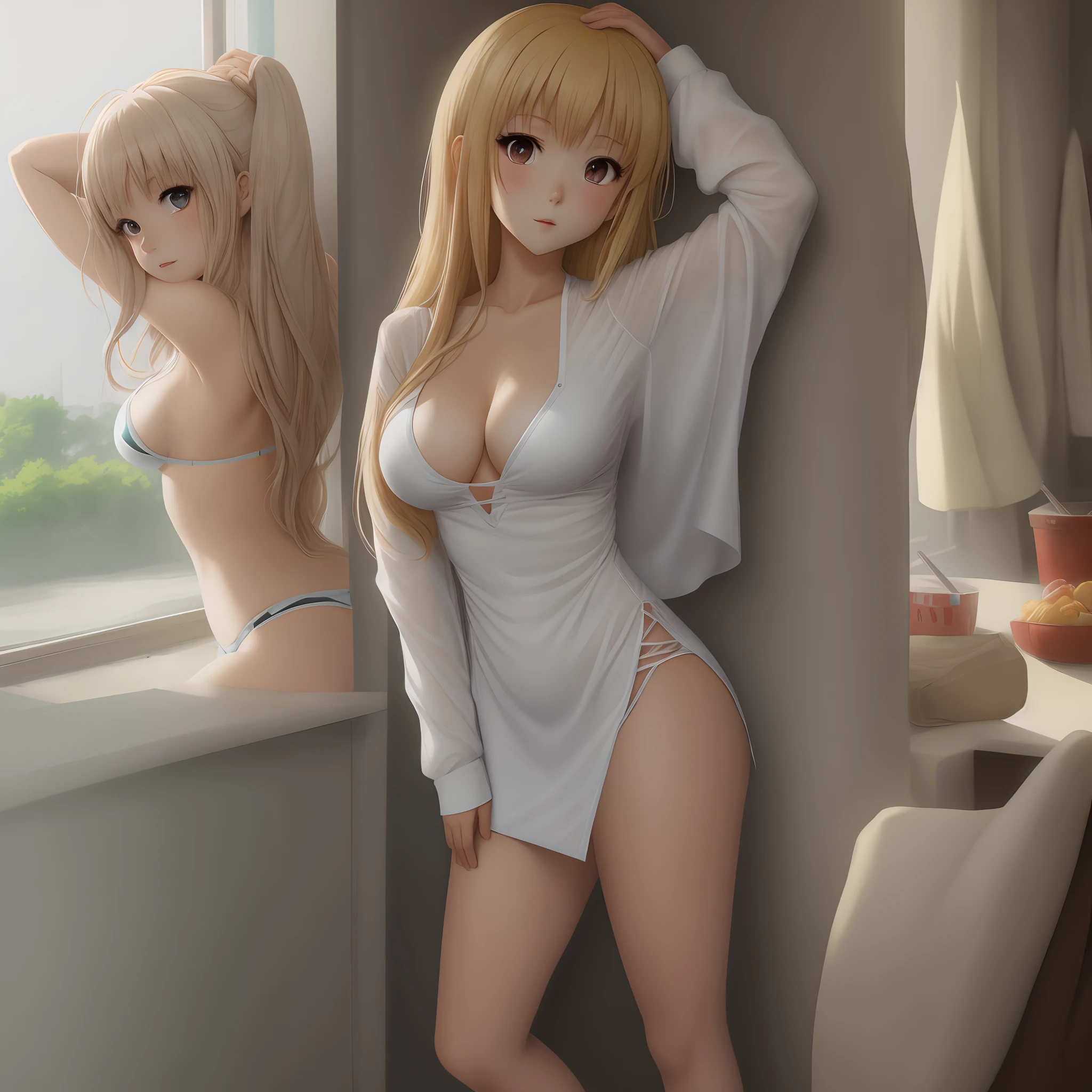 Anime beauties undress