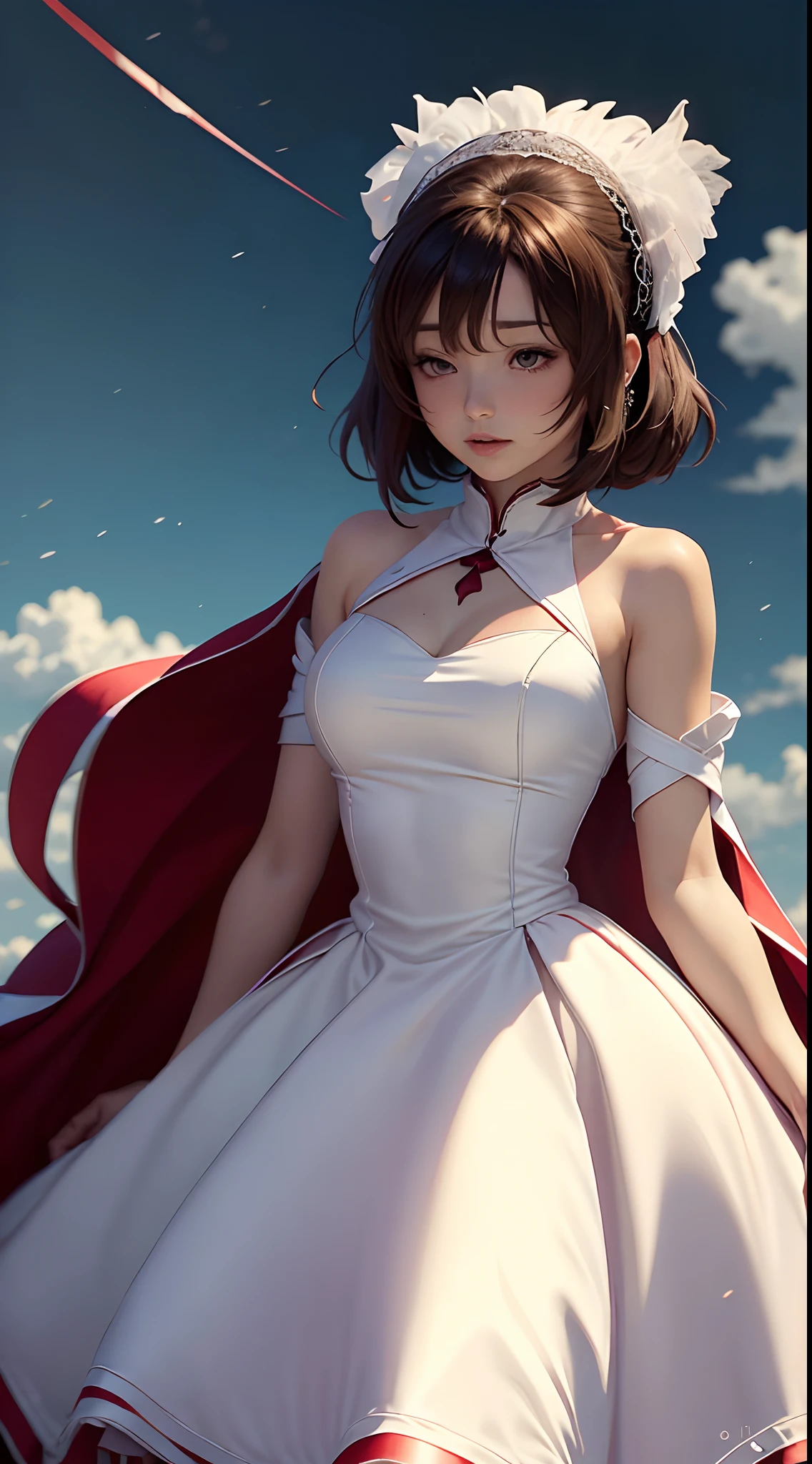 Breaking the Sky Anime Yunyun Red Wedding Dress
