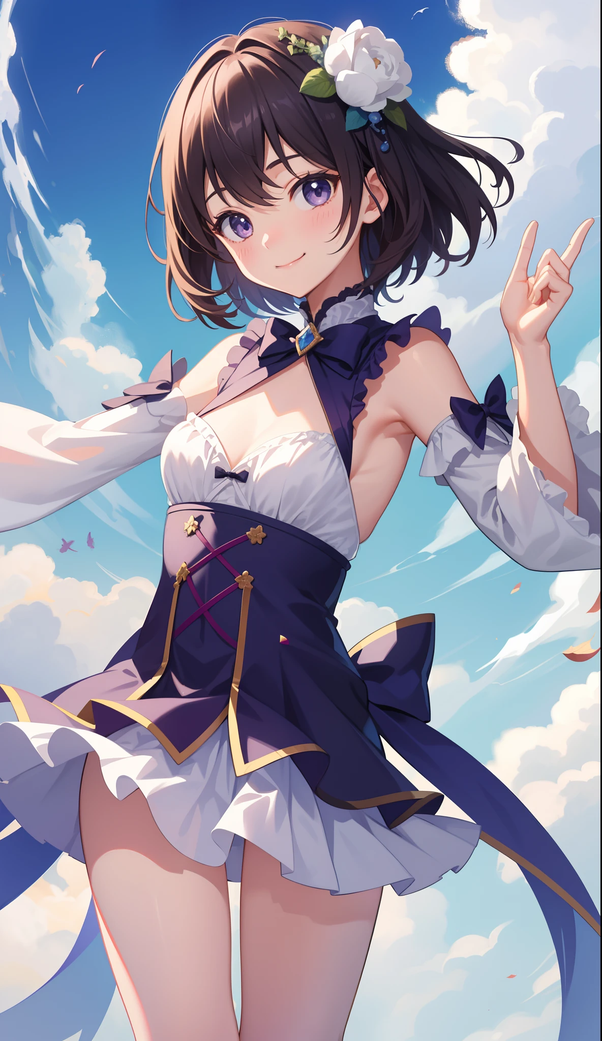 1girl in、A smile、A delightful! magical girl、(small tits)