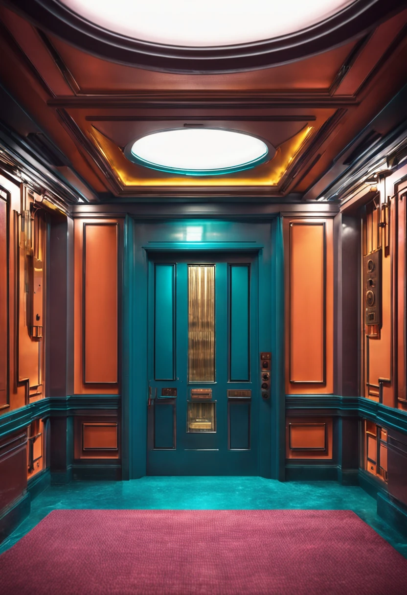 The interior of the elevator is brightly lit