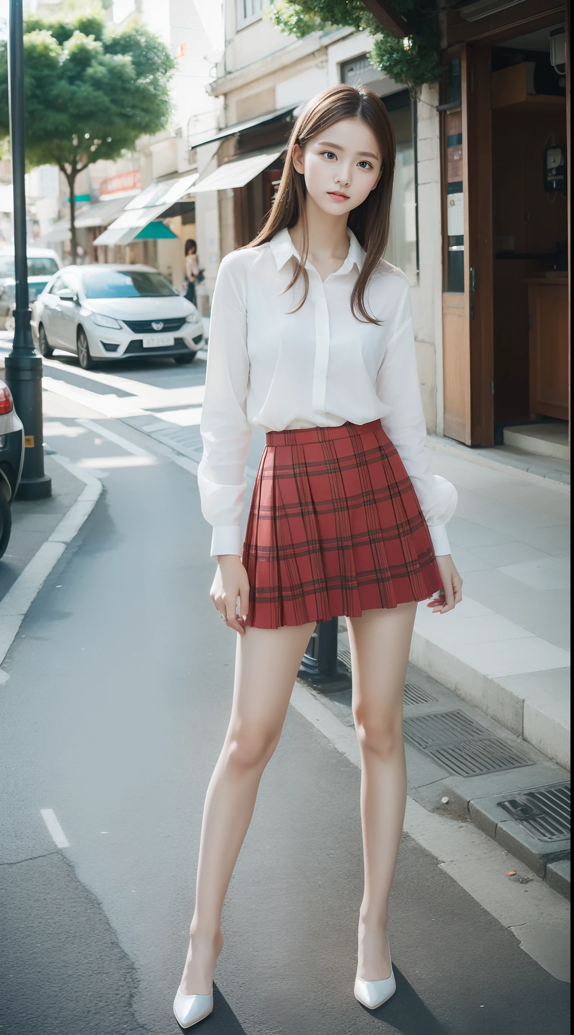 Ultra-clear resolution,top Quority,plain face,Beautiful pupils,Fair skin,beautifullegs,skirt,Random scenes