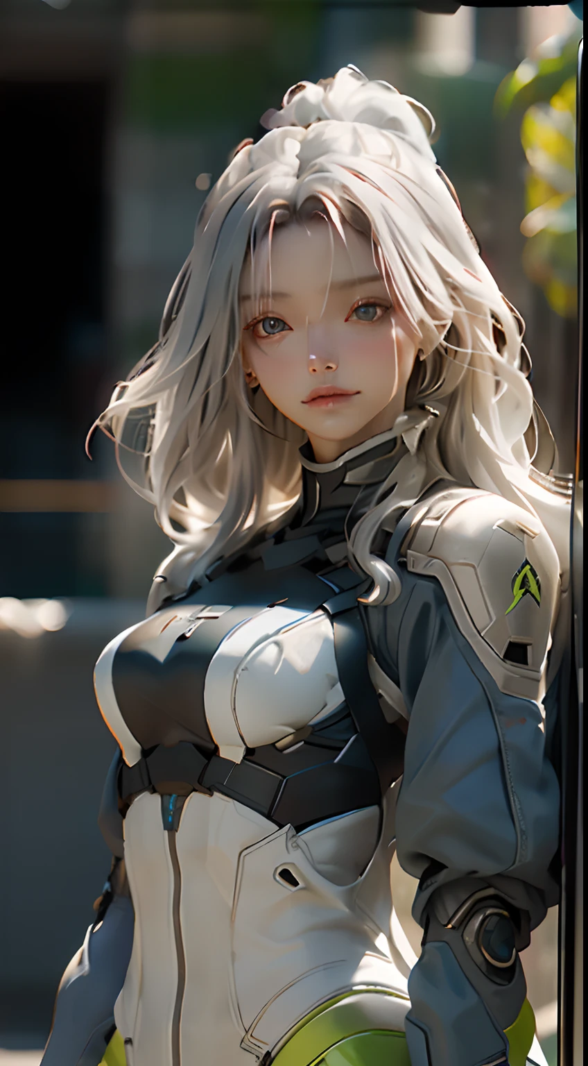 ((Melhor qualidade)), ((obra-prima)), (detalhado: 1.4), 3D, uma imagem de uma linda mulher com corpo de androide e rosto humano, HDR (High Dynamic Range),Ray Tracing,NVIDIA RTX,Super-Resolution,Unreal 5,Subsurface dispersão, Textura PBR, Post-processing, anisotropic filtering, Profundidade de campo, Maximum clarity and sharpness, Texturas multicamadas, Albedo e mapas especulares, surface shading, Accurate simulation of light-material interaction, perfectly proportions, Octane Render, Two-tone lighting,Abertura ampla,ISO baixo,White balance,thirds rule,8K RAW,