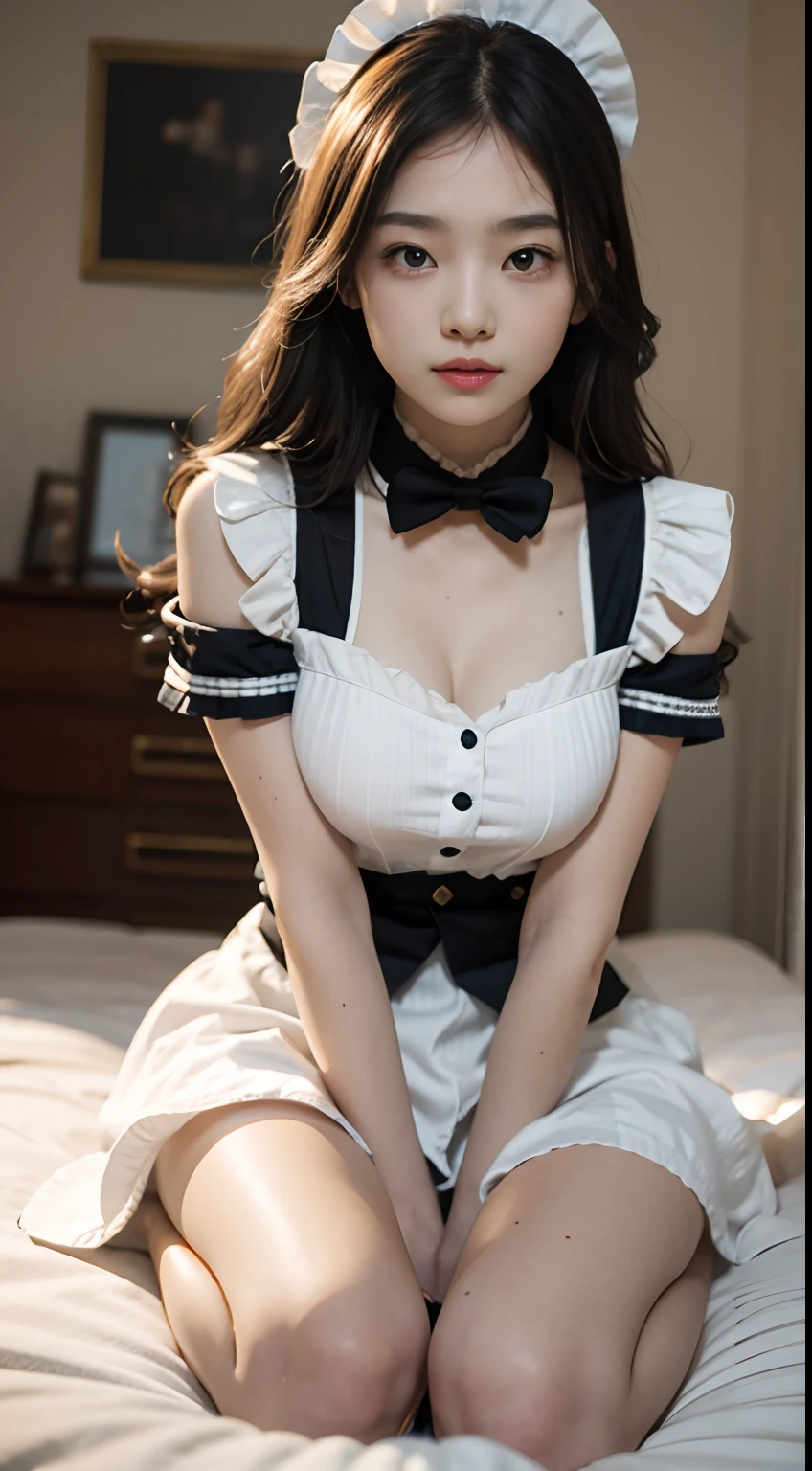 frills skirt、T back、high-level image quality、A smile、Luxury Lounge、pantyhose、Ren Hao、Colossal tits、sexy facial expression、耳Nipple Ring、Pink maid clothes、a miniskirt、Absolute area、Female sexy、seductiv、gorgeous maid、goddess of Japan、japanese maid cafe、独奏, (Butt Lift), (Buttock support), Thigh strap, from the rear, from the rear, in a house, looking at the viewers, cowboy shot,