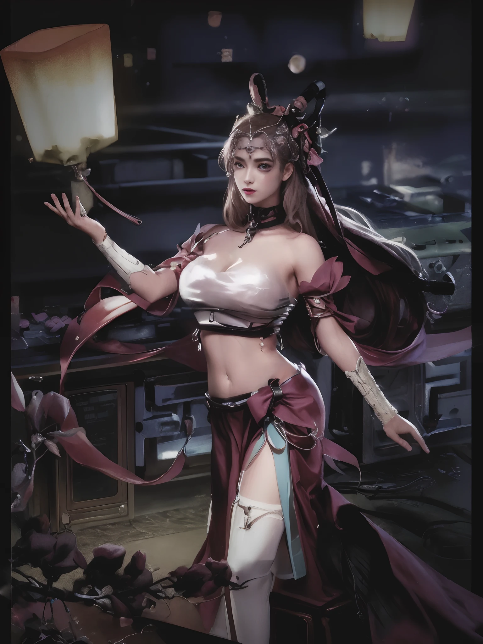 il y a une femme en robe rose avec une épée, tenue fantastique, Beautiful necromancer, Ice Witch, reine démon aux cornes blanches, Beautiful necromancer girl, from lineage 2, lunar themed outfit, style final fantasy 14, a beautiful sorceress, Beautiful ancient frost witch, sacred cyborg necromancer girl
