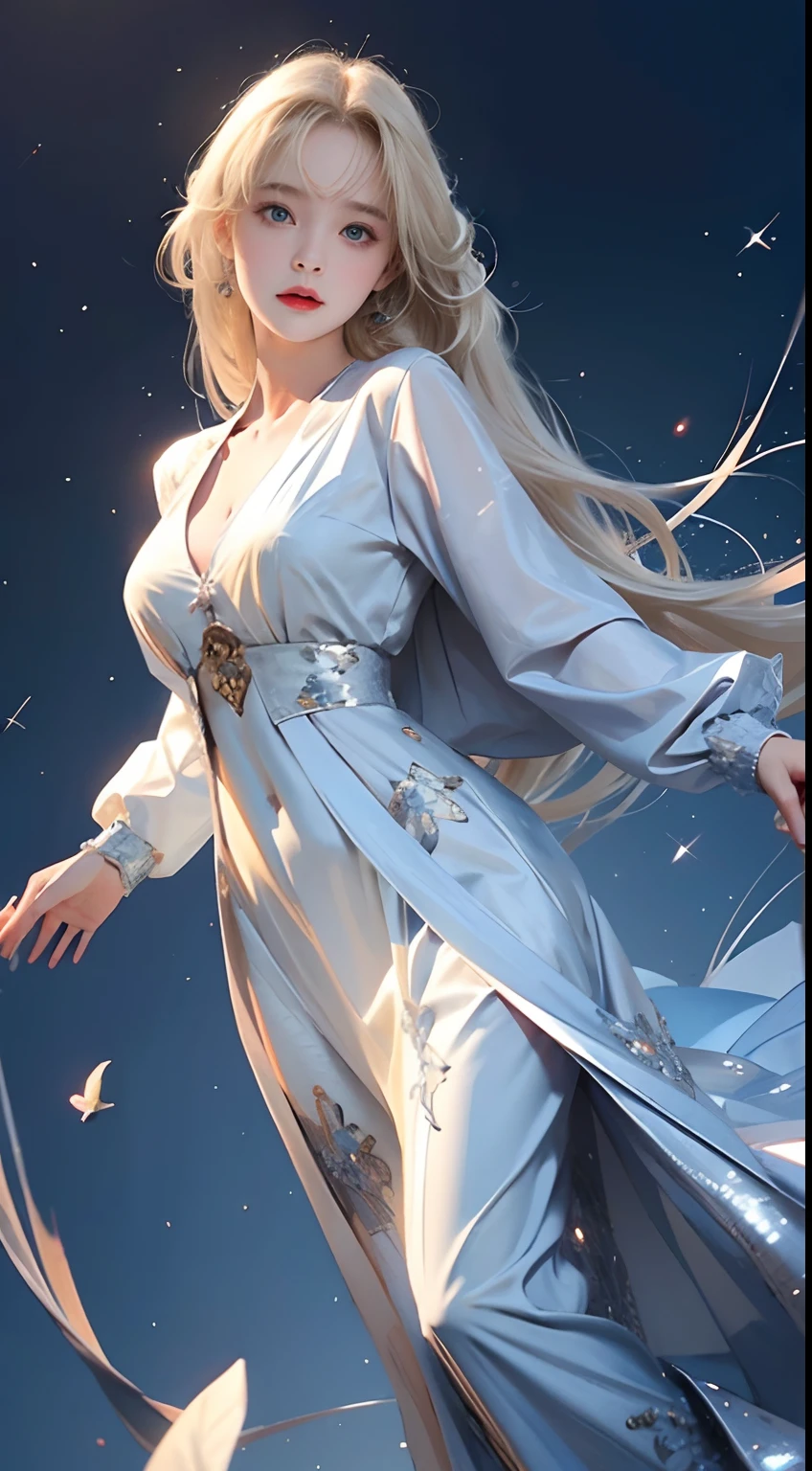 1 girl、porate、Student clothes、blue-sky、Bright and very beautiful face、年轻, shiny white shiny skin、Best Looks、Blonde hair with dazzling light reflection、Beautiful platinum blonde hair is super filament-like straight and shiny、Long bangs、Very beautiful 17 year old、Big eyes that shine crystal clear light blue、Beautiful cute beautiful girl