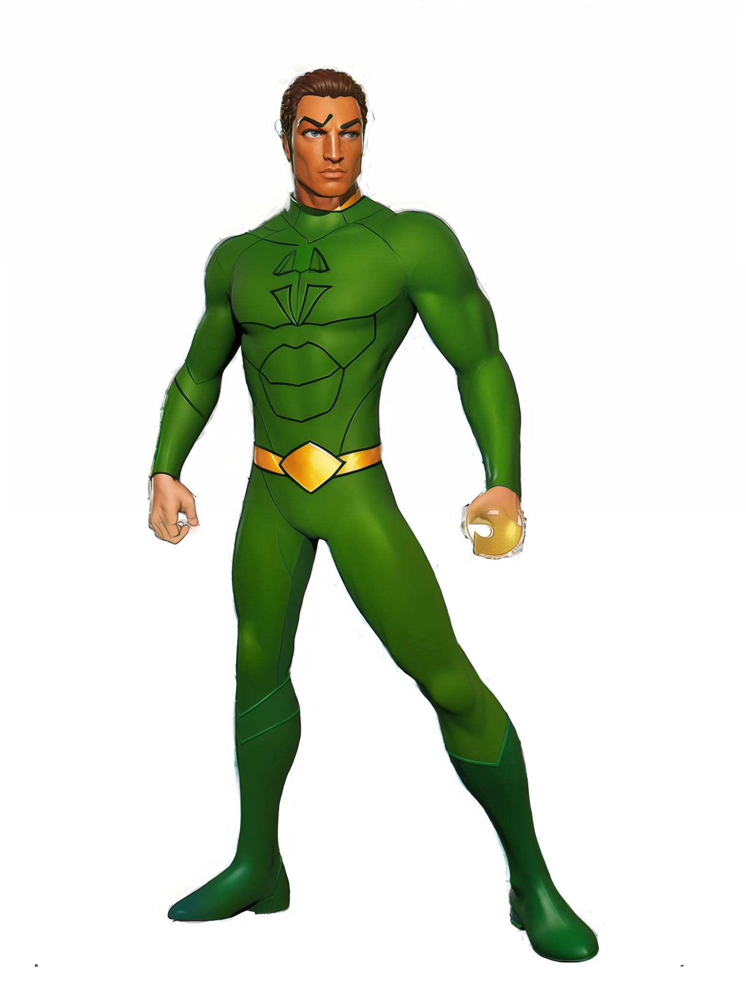 um close up de um desenho animado de um homem em um terno verde, personagem de quadrinhos, Colorido digitalmente, pose masculina heroica, Como um atlante, O Lanterna Verde, musculoso! verde, lanterna verde, Aquaman, cel limpo sombreado, comic character design, Design de personagens de quadrinhos dos anos 90, pele de cor verde, superhero from the boys tv show, Corpo verde