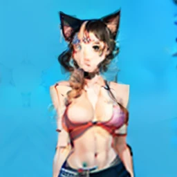 teens girl，cat ear，bareness